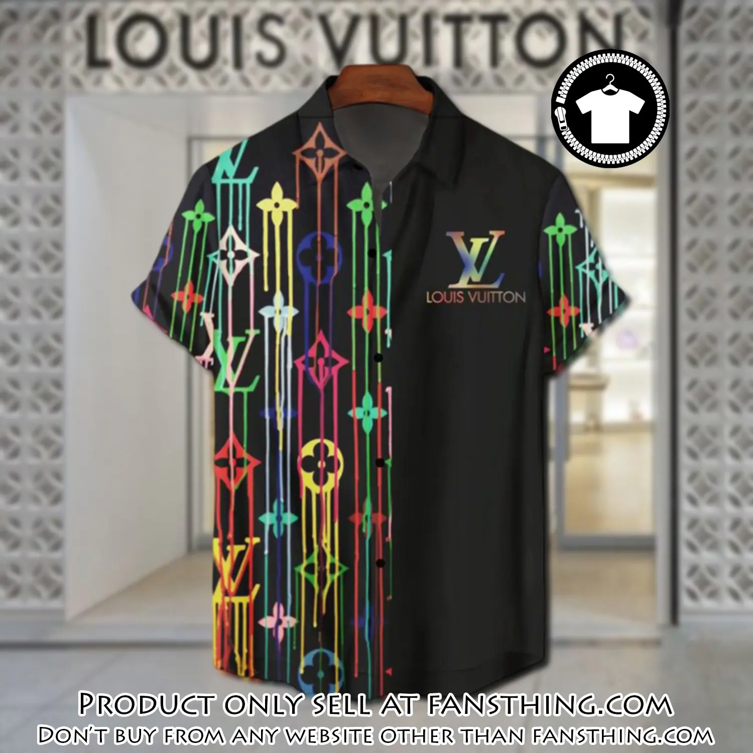 Lv louis vuitton luxury hawaiian shirt & short set lhs1189 fst5153597